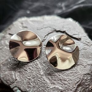 Silver-Toned Abstract Statement Earrings